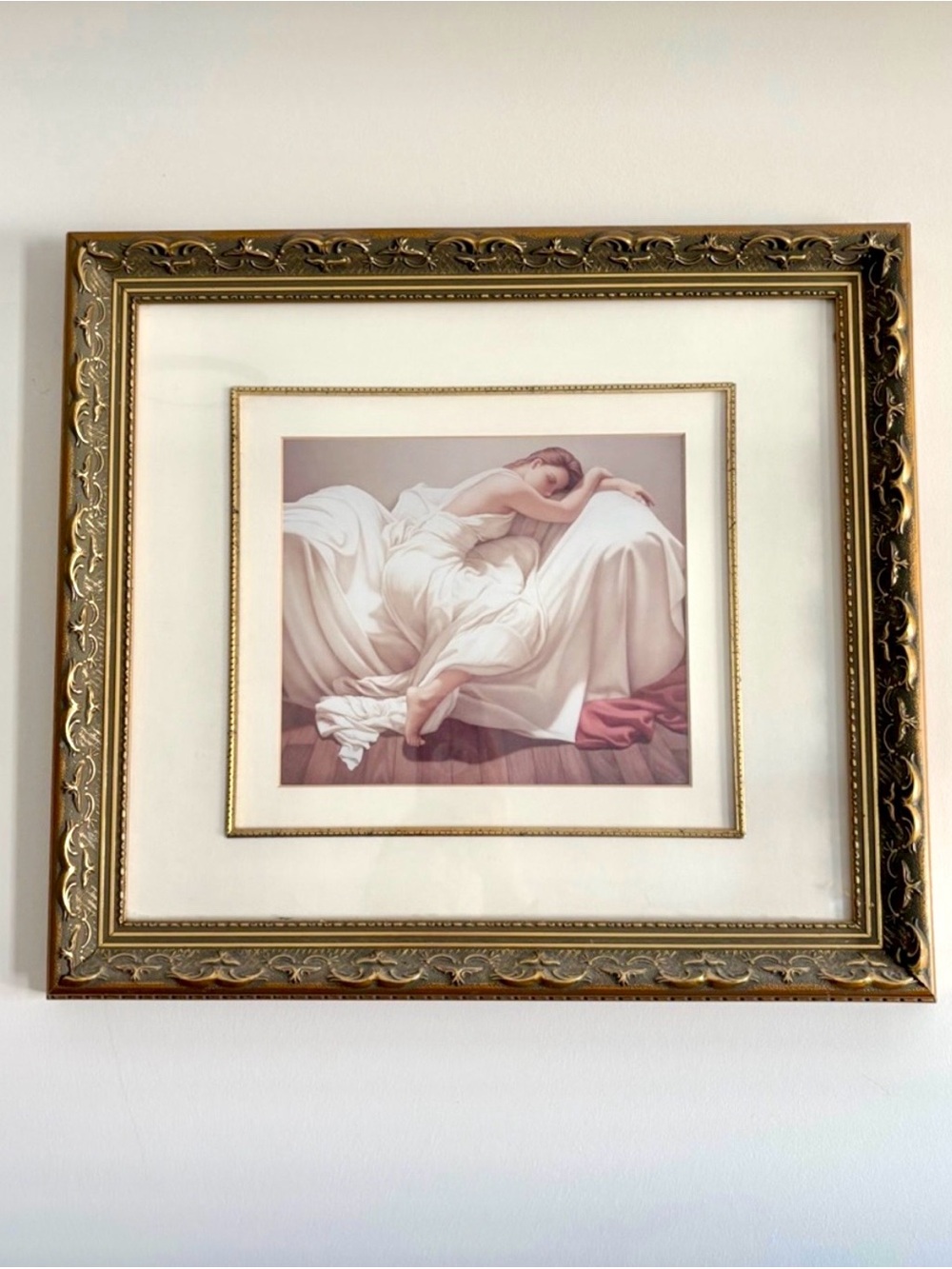 “Saturday Afternoon" by Brazilian artist Edson Campos Ornate Frame Gilded Wood